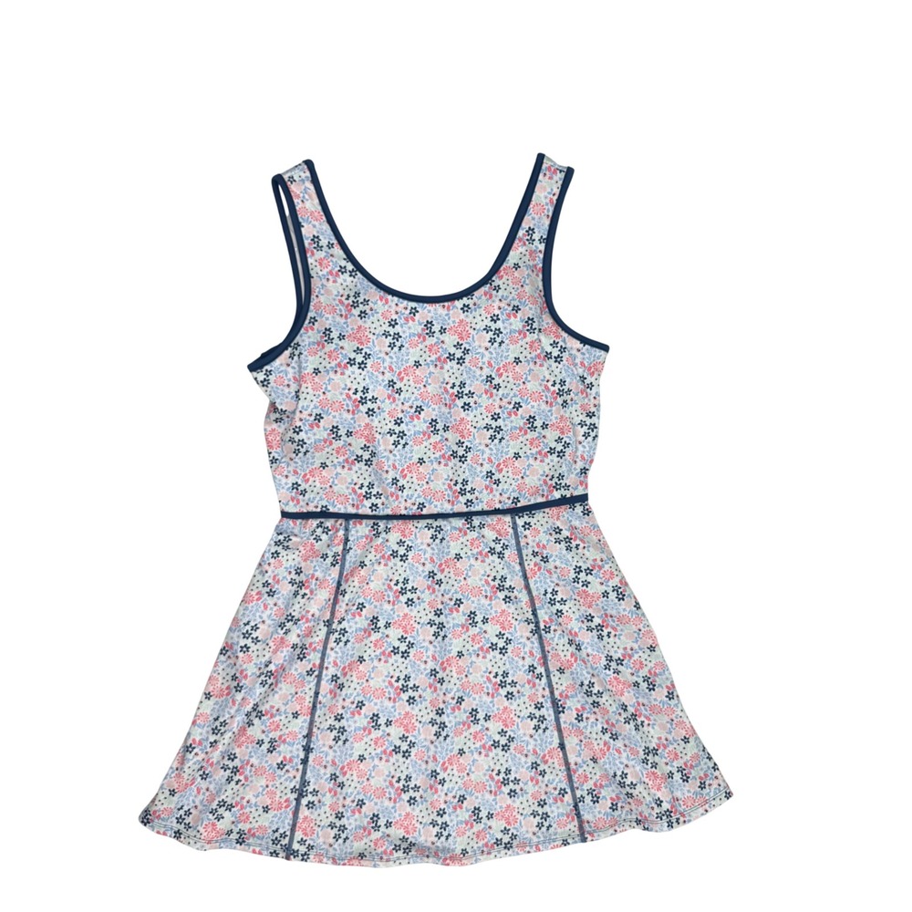 Tommy Bahama Active Floral Tennis Dress and Visor Set UPF 50 Navy Pink Large New